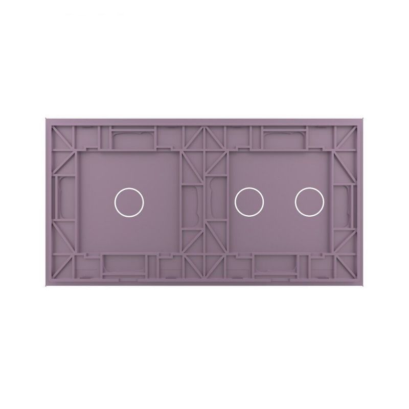 Сенсорна панель для вимикача 3 сенсори (1-2) Glass Livolo C7-C1/C2-17 рожевий - Фото №3