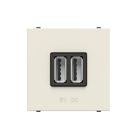 Розетка USB, 1.5А, 2 модуля белый - Фото №1