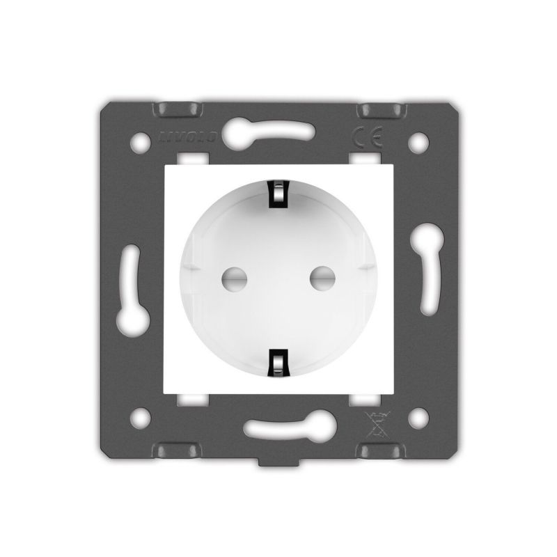 Розетка с зем. со шторками Livolo 724000111 белый - Фото №1
