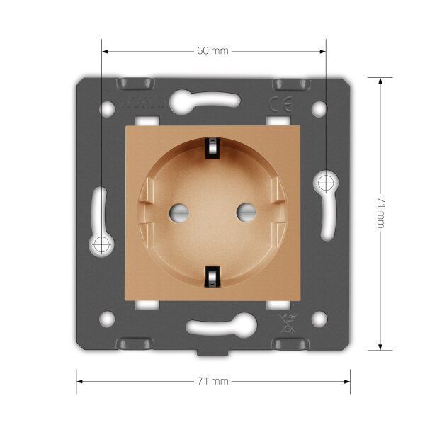 Розетка з зем. з шторками Livolo 724000113 золото - Фото №4