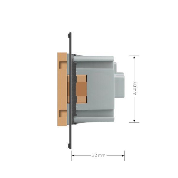 Розетка з зем. з шторками Livolo 724000113 золото - Фото №5