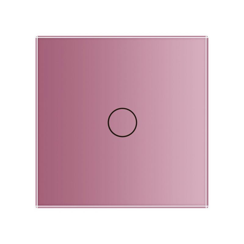 Сенсорная панель для выключателя 1 сенсор (1) Livolo Glass C7-C1-17 розовый - Фото №1