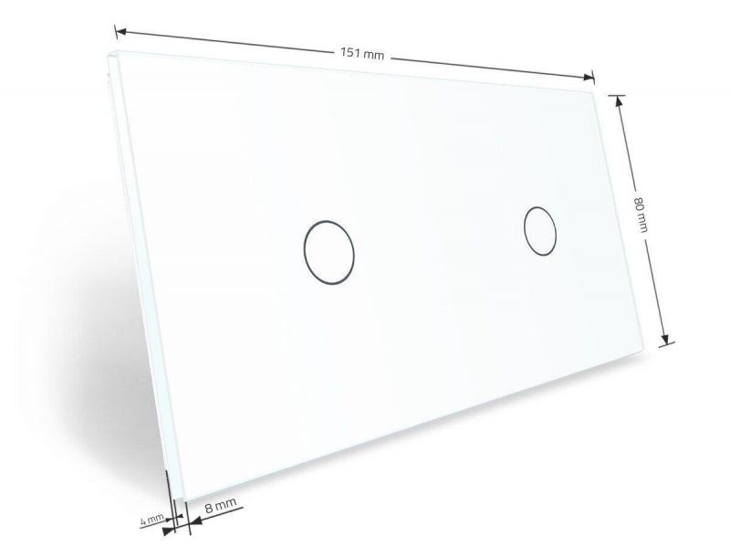 Сенсорна панель для вимикача 2 сенсори (1-1) Glass Livolo C7-C1/C1-11 білий - Фото №2