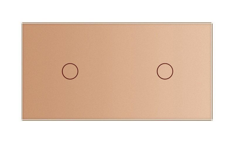 Сенсорная панель для выключателя 2 сенсоры (1-1) Livolo Glass C7-C1/C1-13 золото - Фото №1