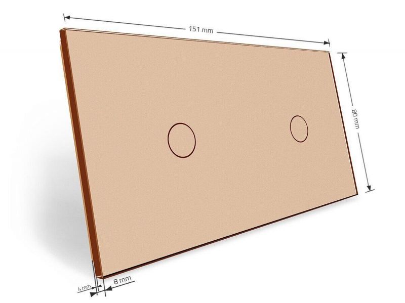 Сенсорная панель для выключателя 2 сенсоры (1-1) Livolo Glass C7-C1/C1-13 золото - Фото №2
