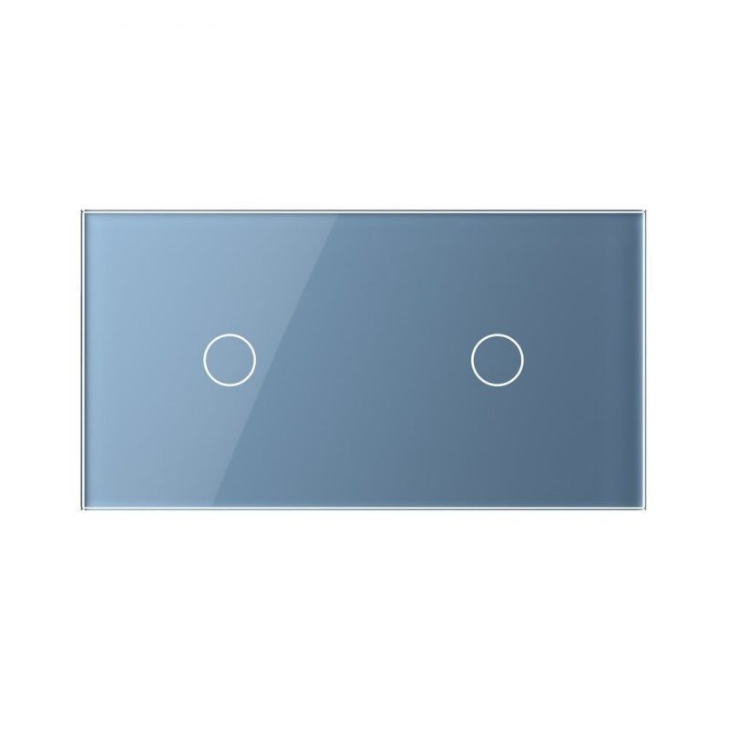 Сенсорна панель для вимикача 2 сенсори (1-1) Glass Livolo C7-C1/C1-19 блакитний - Фото №1