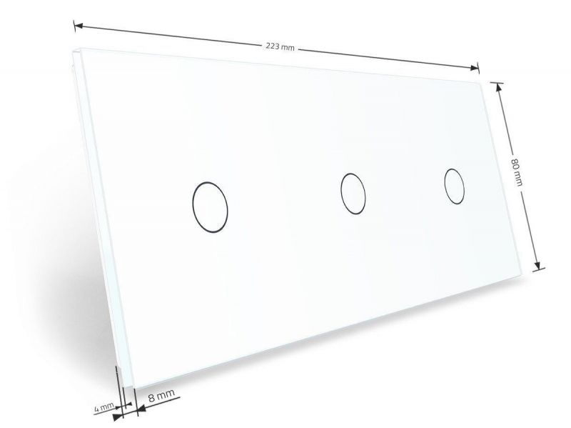 Сенсорная панель для выключателя 3 сенсоры (1-1-1) Livolo Glass C7-C1/C1/C1-11 белый - Фото №2