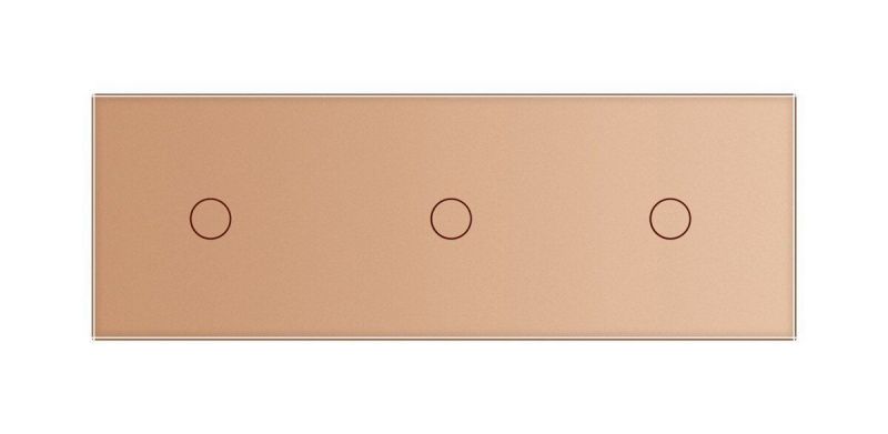 Сенсорная панель для выключателя 3 сенсоры (1-1-1) Livolo Glass C7-C1/C1/C1-13 золото - Фото №1