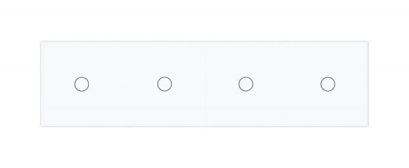 Сенсорна панель для вимикача 4 сенсори (1-1-1-1) Glass Livolo C7-C1/C1/C1/C1-11 білий - Фото №1