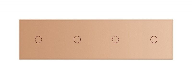 Сенсорна панель для вимикача 4 сенсори (1-1-1-1) Glass Livolo C7-C1/C1/C1/C1-13 золото - Фото №1