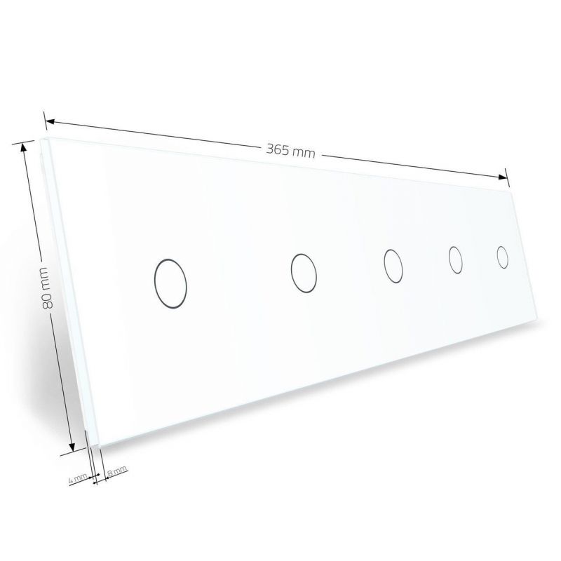 Сенсорна панель для вимикача 5 сенсорів (1-1-1-1-1) Glass Livolo C7-C1/C1/C1/C1/C1-11 білий - Фото №2