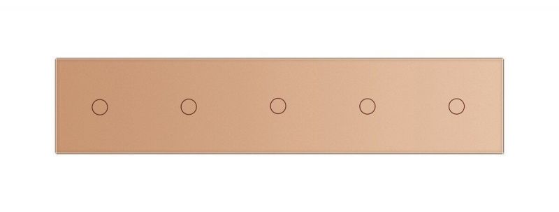 Сенсорна панель для вимикача 5 сенсорів (1-1-1-1-1) Glass Livolo C7-C1/C1/C1/C1/C1-13 золото - Фото №1