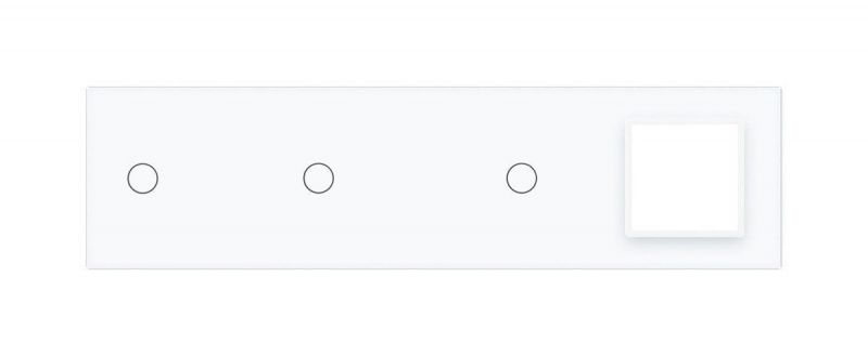 Сенсорна панель вимикача 3 сенсори та розетка (1-1-1-0) Glass Livolo C7-C1/C1/C1/SR-11 білий - Фото №1
