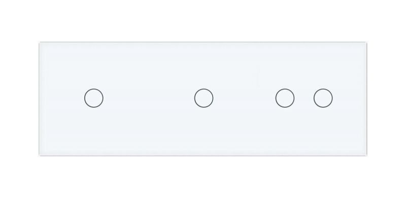 Сенсорна панель для вимикача 4 сенсори (1-1-2) Glass Livolo C7-C1/C1/C2-11 білий - Фото №1
