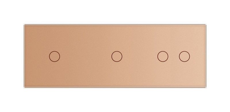 Сенсорная панель для выключателя 4 сенсоры (1-1-2) Livolo Glass C7-C1/C1/C2-13 золото - Фото №1