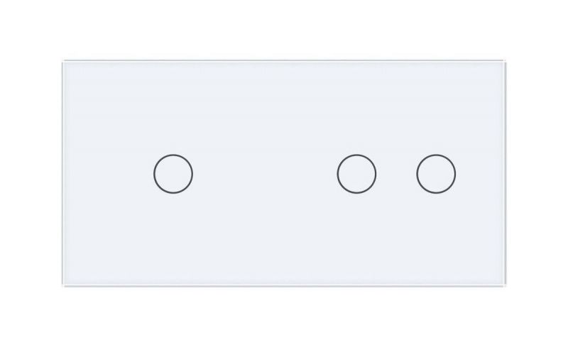 Сенсорна панель для вимикача 3 сенсори (1-2) Glass Livolo C7-C1/C2-11 білий - Фото №1