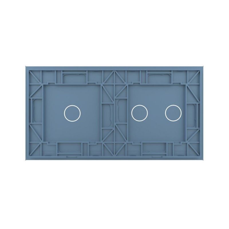 Сенсорна панель для вимикача 3 сенсори (1-2) Glass Livolo C7-C1/C2-19 блакитний - Фото №3