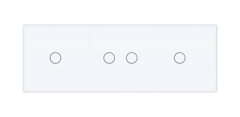Сенсорна панель для вимикача 4 сенсори (1-2-1) Glass Livolo C7-C1/C2/C1-11 білий - Фото №1