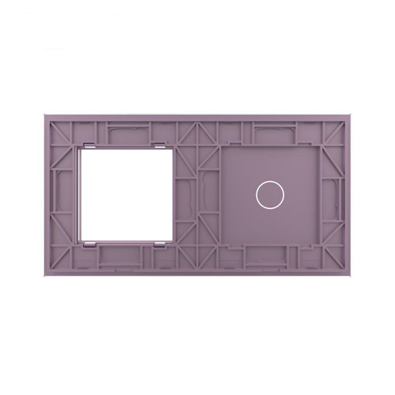 Сенсорна панель вимикача 1 сенсор та розетка (1-0) Glass Livolo C7-C1/SR-17 рожевий - Фото №3