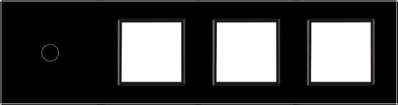 Сенсорная панель выключателя 1 сенсор и три розетки (1-0-0-0) Livolo Glass C7-C1/SR/SR/SR-12 черный - Фото №1