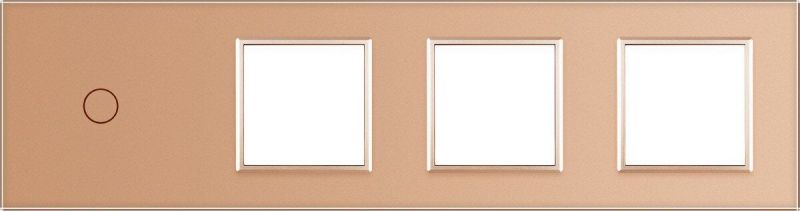 Сенсорная панель выключателя 1 сенсор и три розетки (1-0-0-0) Livolo Glass C7-C1/SR/SR/SR-13 золото - Фото №1