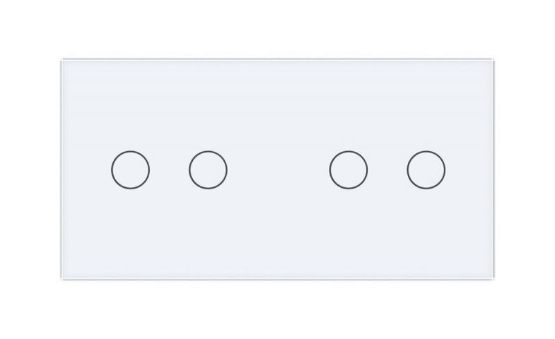 Сенсорна панель для вимикача 4 сенсори (2-2) Glass Livolo C7-C2/C2-11 білий - Фото №1