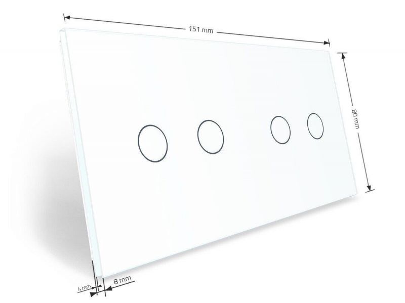 Сенсорна панель для вимикача 4 сенсори (2-2) Glass Livolo C7-C2/C2-11 білий - Фото №2