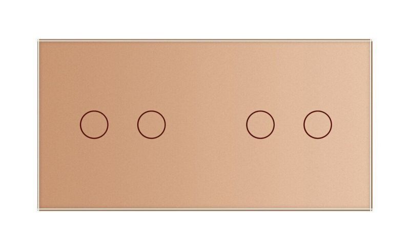 Сенсорна панель для вимикача 4 сенсори (2-2) Glass Livolo C7-C2/C2-13 золото - Фото №1