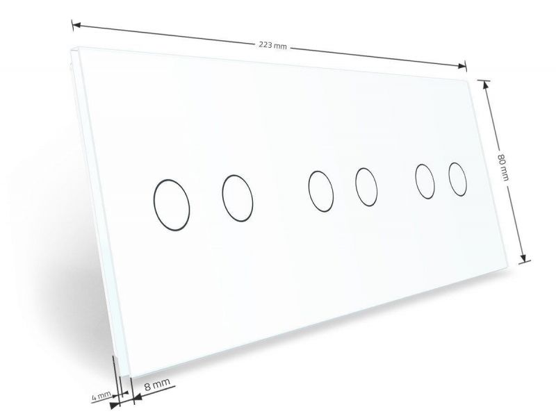 Сенсорна панель для вимикача 6 сенсорів (2-2-2) Glass Livolo C7-C2/C2/C2-11 білий - Фото №2