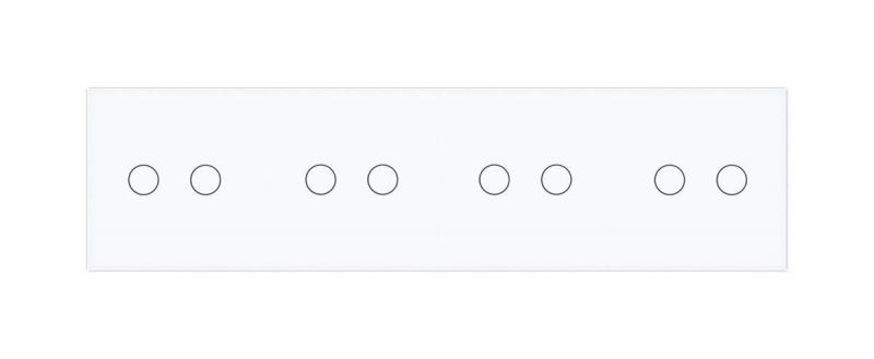 Сенсорна панель для вимикача 8 сенсорів (2-2-2-2) Glass Livolo C7-C2/C2/C2/C2-11 білий - Фото №1