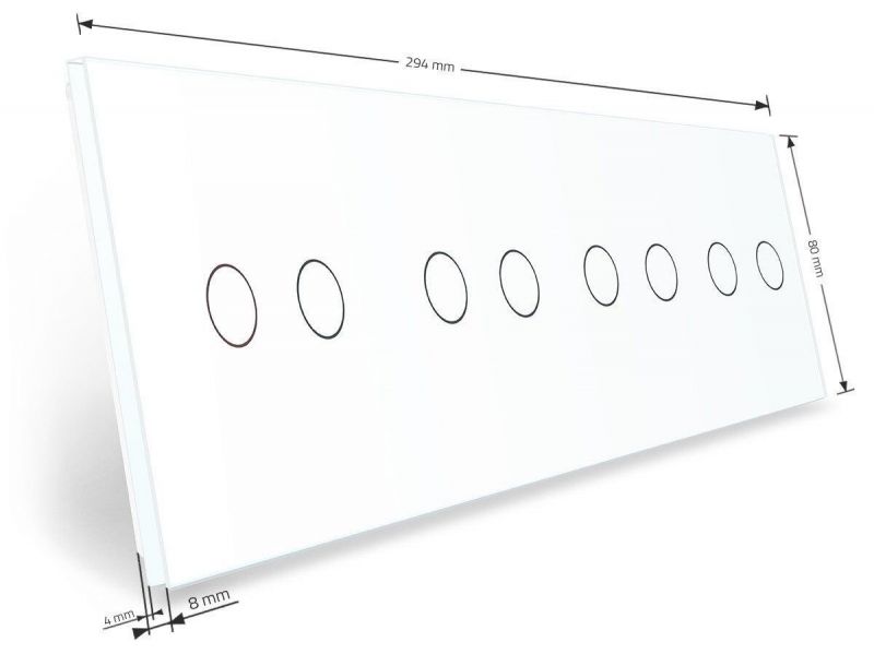 Сенсорна панель для вимикача 8 сенсорів (2-2-2-2) Glass Livolo C7-C2/C2/C2/C2-11 білий - Фото №2
