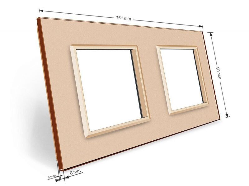 Рамка 2-місна Glass Livolo C7-SR/SR-13 золото - Фото №2