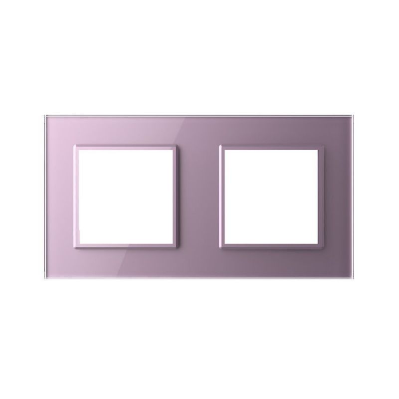 Рамка 2-местная Livolo Glass C7-SR/SR-17 розовый - Фото №1