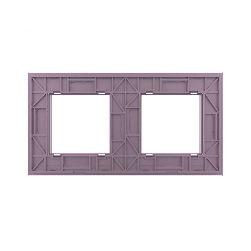 Рамка 2-местная Livolo Glass C7-SR/SR-17 розовый - Фото №3