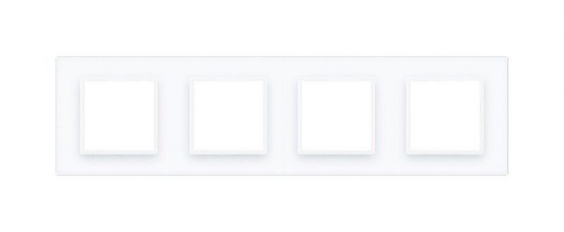 Рамка 4-місна Glass Livolo C7-SR/SR/SR/SR-11 білий - Фото №1