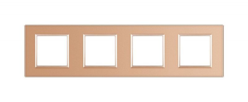 Рамка 4-місна Glass Livolo C7-SR/SR/SR/SR-13 золото - Фото №1