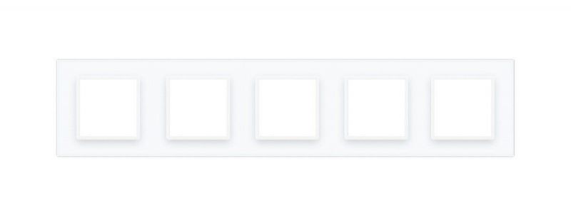 Рамка 5-місна Glass Livolo C7-SR/SR/SR/SR/SR-11 білий - Фото №1