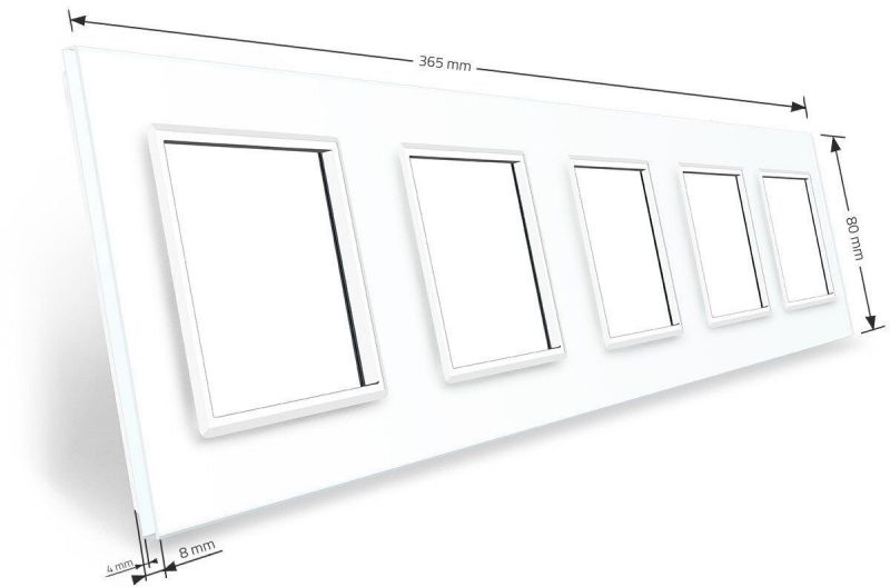 Рамка 5-місна Glass Livolo C7-SR/SR/SR/SR/SR-11 білий - Фото №2