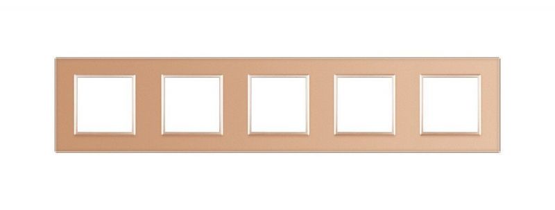 Рамка 5-місна Glass Livolo C7-SR/SR/SR/SR/SR-13 золото - Фото №1