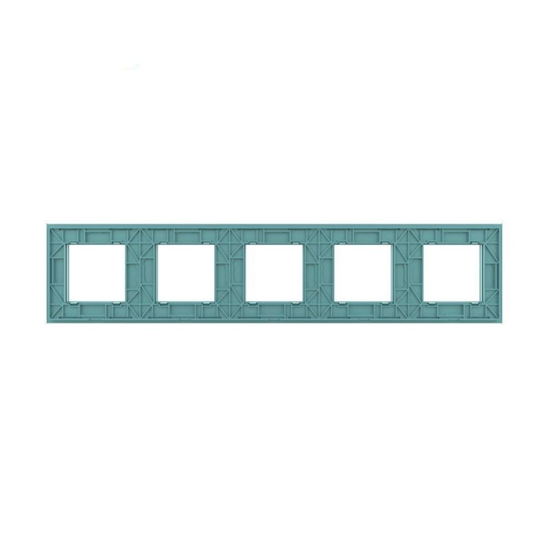 Рамка 5-місна Glass Livolo C7-SR/SR/SR/SR/SR-18 зелений - Фото №3