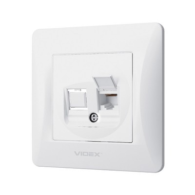 Розетка одинарная компьютерная CAT6 Videx Binera VF-BNSK1PC6-W белый - Фото №2
