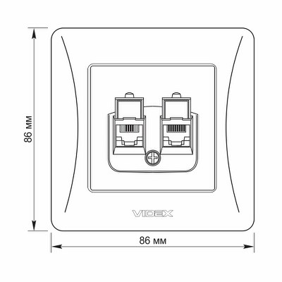 Розетка компьютерная+телефон CAT6+CAT3 Videx Binera VF-BNSK2PC6TF3-CR крем - Фото №4