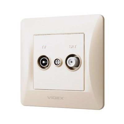  Розетка TV+SAT конечная Videx Binera VF-BNSK2TVSATE-CR крем - Фото №2