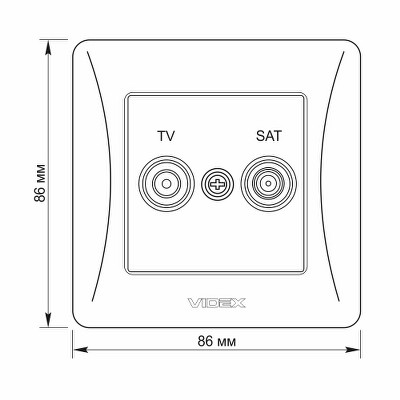  Розетка TV+SAT конечная Videx Binera VF-BNSK2TVSATE-CR крем - Фото №4