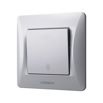  Переключатель одноклавишный Videx Binera VF-BNSW1P-SS серебряный шелк - Фото №2