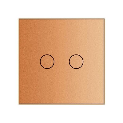 Перемикач двоклавішний сенсорний Livolo VL-C702S-13 золото - Фото №1