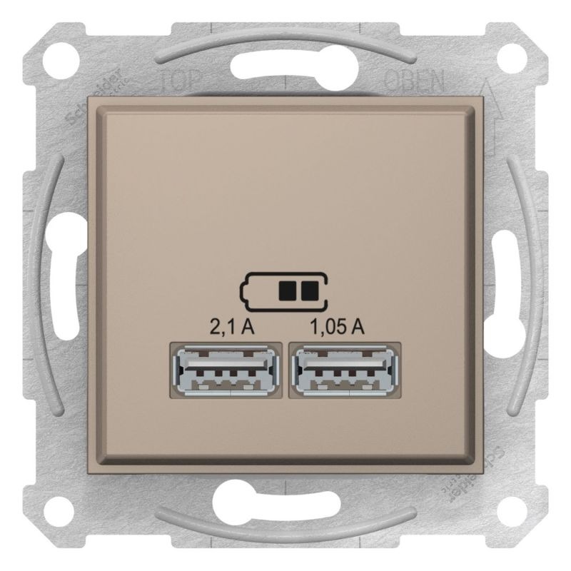 Розетка USB 2,1A Sedna Schneider SDN2710268 титан