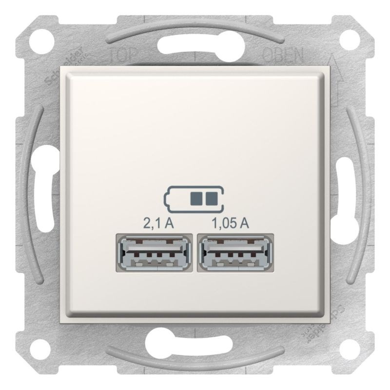Розетка USB 2,1A Sedna Schneider SDN2710223 слоновая кость