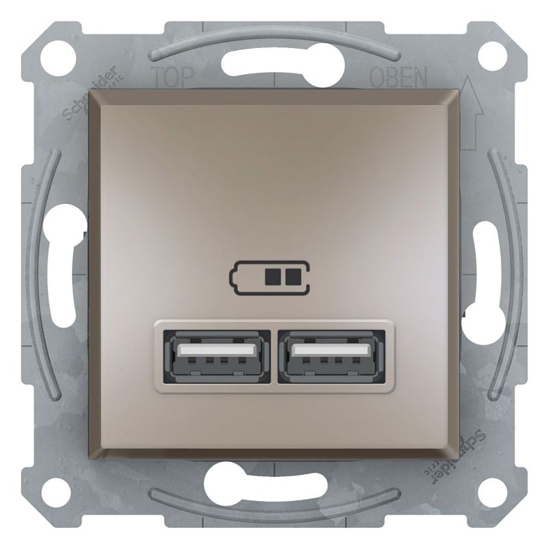 Розетка USB 2,1A Asfora Schneider EPH2700269 бронза