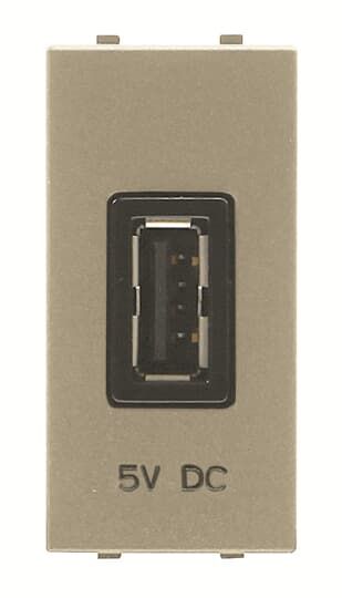 Розетка USB, 0.75А, 1 модуль шампань Розетка USB, 0.75А, 1 модуль шампань